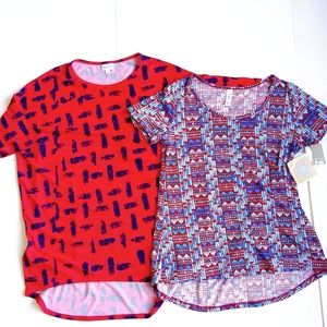 Small Lularoe women's tunic shirt tops Christmasy